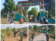 Posko Sektor 21 Bersama Warga Cipageran Karya Bakti di Desa Cimenteng
