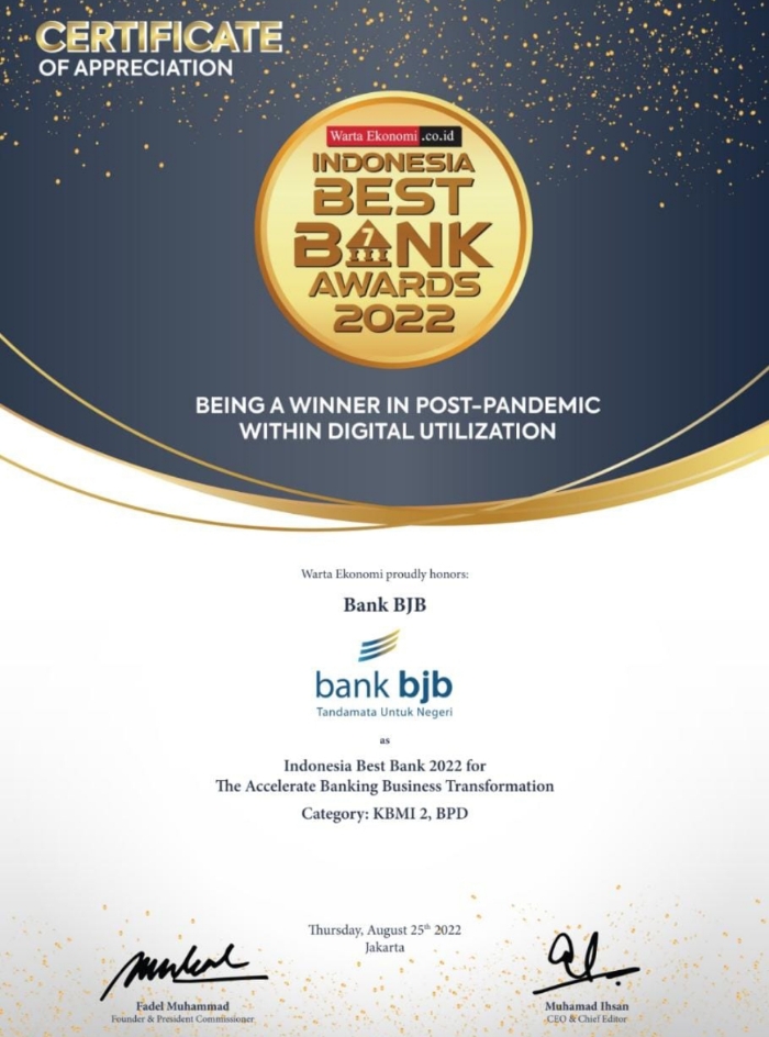 Indonesia Best Bank Awards 2022, Penghargaan Yan Diraih Bank Bjb Dalam ...