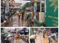 Dansubsektor 05 Cisangkuy Pimpin Aksi Bersih Sungai Citalugtug Pasca Banjir